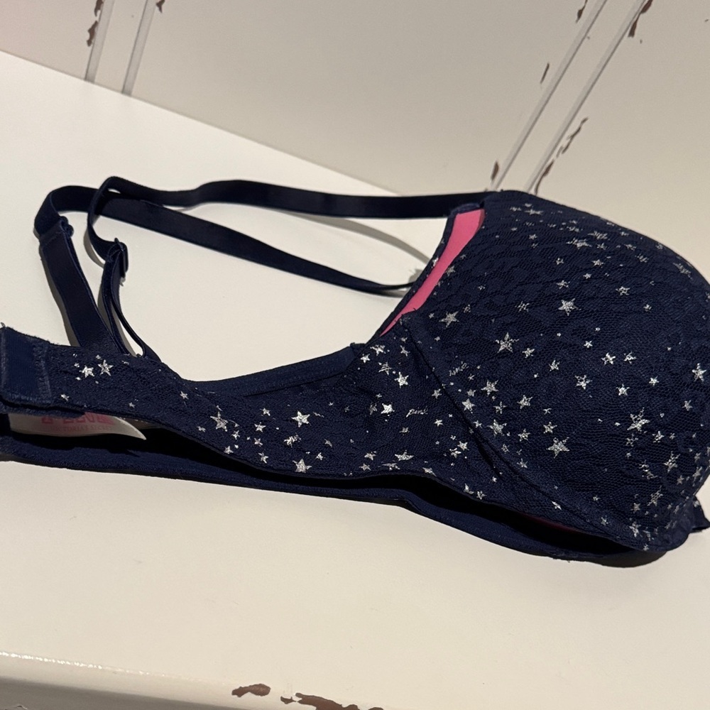 PINK Victoria Secret Navy Blue Star 36D Bra wear everywhere push up - Picture 10 of 13